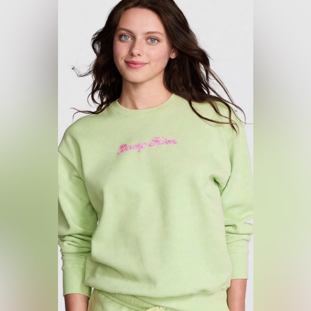 PINK Victoria's Secret Dump him Green Sweater S